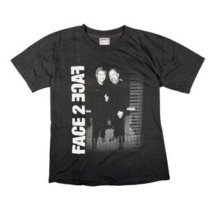 Vintage Billy Joel Elton John Face 2 Face Tour 2001 Black Concert T-Shirt